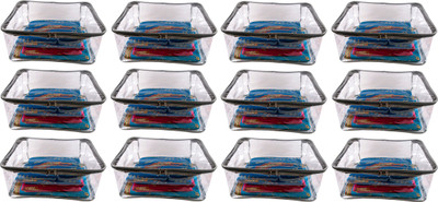 

Annapurna Sales Designer 9 Inch Height Full Transparent Big Saree Covers - Set of 12 Pcs. Grey00467(Grey)