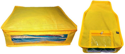 

Addyz Plain Combo of ladies Large Non - woven 1Saree and 1Blouse Cover. Upto 5 - 6SC and 9-10BC each(Yellow)