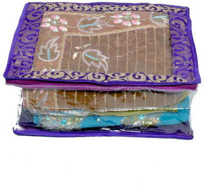 

Kuber Industries Designer Saree cover in Fancy transparent brocade MKU5059(Purple)
