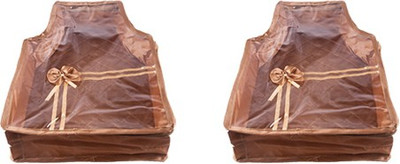 

Annapurna Sales Designer 4 Inch Height Front Transparent large Blouse Cover - Set of 2 Pcs. Golden00347(Golden)