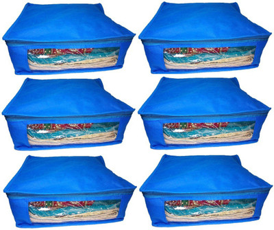 

Addyz Plain 6pcs ladies Large Non - woven Saree cover Upto 5 - 6 each(Blue)