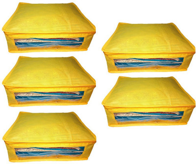 

Addyz Plain 5pcs ladies Large Non - woven Saree cover Upto 5 - 6 each(Yellow)