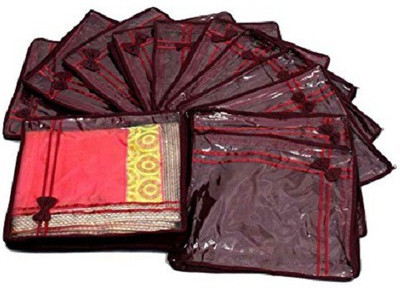 KUBER INDUSTRIES Designer Saree Cover Non Wooven Material 12 Pcs Set Maroon sc041 Maroon KUBER INDUSTRIES Garment Covers