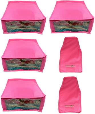 

Addyz Plain Combo Of Ladies Large Non - Woven 4saree And 2blouse Cover. Upto 5 - 6SC and 9-10BC each(Pink)