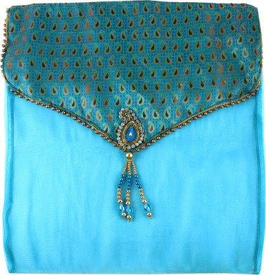

Art Horizons Designer Saree Covers in Tarqouise Made From Tissue & Brocate AHSCFTQ01(Blue)