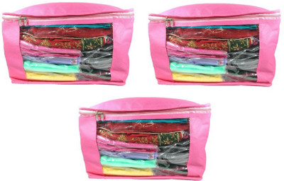 

Addyz Plain 10 Inch Ladies Large Non - Woven 3saree Cover. Upto 10 - 15 Saree Cover each(Pink)