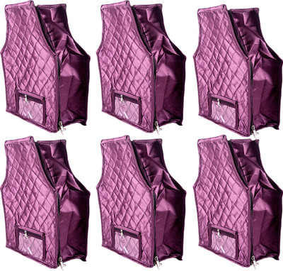 

Annapurna Sales Designer 4 Inch Height Side Transparent large Blouse Cover - Set of 6 Pcs. Purple00246(Purple)