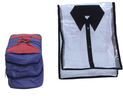 KUBER INDUSTRIES Designer Shirt Cover Shoe bag 2 Pcs set MKU5097 Multicolor KUBER INDUSTRIES Garment Covers