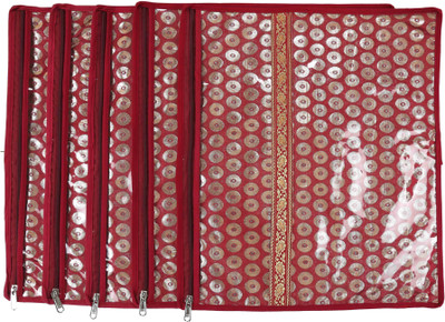 

Speak Homes Pack of 5 Saree Cover Designer 12sc(Red, Maroon, Gold)