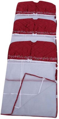 

Kuber Industries Designer Saree Cover Hanging 3 Pcs Combo In Maroon Satin SC76(Maroon)