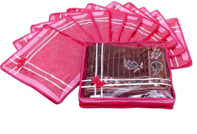 KUBER INDUSTRIES Designer Saree Cover 12 Pcs Combo SC71 Pink KUBER INDUSTRIES Garment Covers