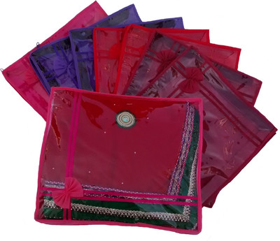 

Indi Bargain Designer Multi color set of 8 transparent double saree cover(Multicolor)