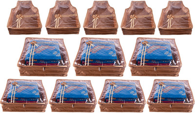 

Annapurna Sales Designer 5 Inch Height Front Transparent Large Saree and Blouse Cover - Set of 12 Pcs. Golden00230(Golden)