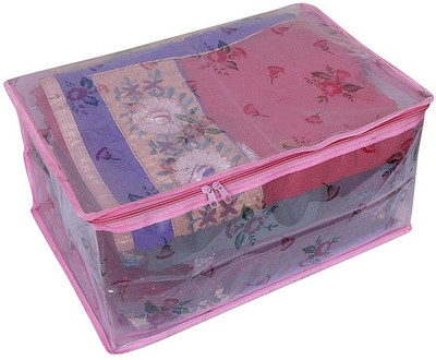 

Kuber Industries Saree Covers With Transparent Net AA4(Pink)