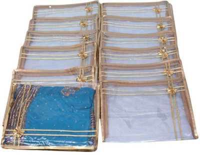 KUBER INDUSTRIES Designer Saree Cover 12 Pcs MKU5029(Gold)