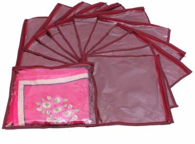 

Addyz Plain Pack Of 12 Saree Cover Keep 1 each(Maroon)