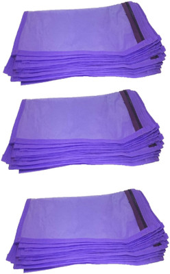 

Addyz Plain 36 Pcs Saree Bedsheet Cover Bags Packaging Storage Cloth Clear Plastic Zip(Purple)