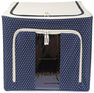 

Kuber Industries Designer Saree Cover /Lehenga/Woolens Storage Box with Steel Frames - Dotted SKU007610(Blue)
