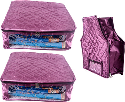 

Annapurna Sales Designer 5 Inch Height Side Transparent Large Saree and Blouse Cover - Set of 3 Pcs. Purple00255(Purple)