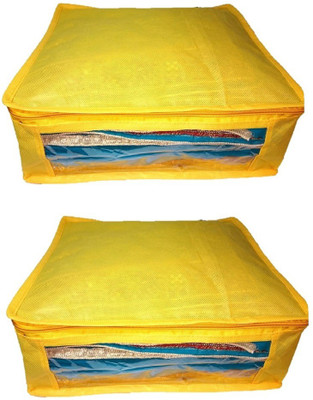 

Addyz Plain 2pcs ladies Large Non - woven Saree cover Upto 5 - 6 each(Yellow)