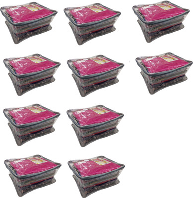 

Addyz Plain 10 Pcs Large Transparent Saree cover keep upto 12 - 14 each(Transparent)