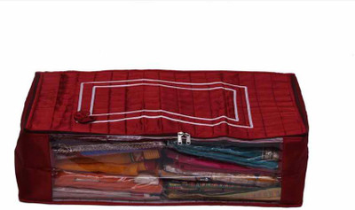 KUBER INDUSTRIES Designer Saree Cover full length satin MKU032 Maroon KUBER INDUSTRIES Garment Covers