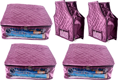 

Annapurna Sales Designer 5 Inch Height Side Transparent Large Saree and Blouse Cover - Set of 5 Pcs. Purple00257(Purple)