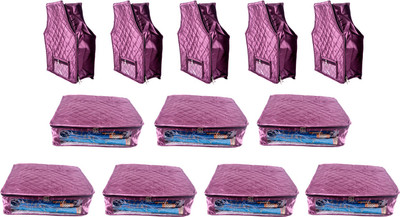 

Annapurna Sales Designer 5 Inch Height Side Transparent Large Saree and Blouse Cover - Set of 12 Pcs. Purple00260(Purple)