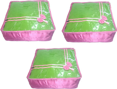 

Addyz plain 3saree Storage Cover Blouse Salwar Suit Shirt Jeans Case(Pink)