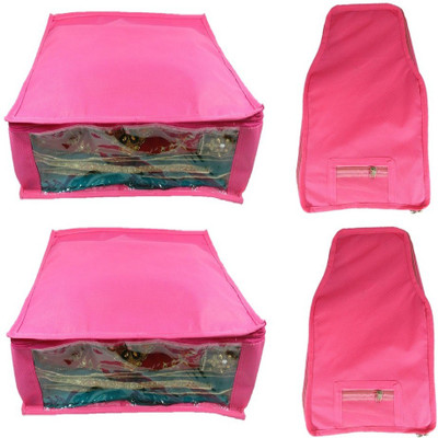 

Addyz Plain Combo Of Ladies Large Non - Woven 2saree And 2blouse Cover. Upto 5 - 6SC and 9-10BC each(Pink)