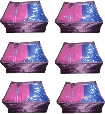 

Addyz Plain 6 Saree Storage Cover Blouse Salwar Suit Shirt Jeans Case(Purple)