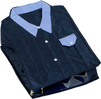 

Kuber Industries Designer " Large Size Shirt Cover (Soft Cotton Parachute Material) Blue Color With Textured Dotted Border -KI3171 " KI650300(Blue)