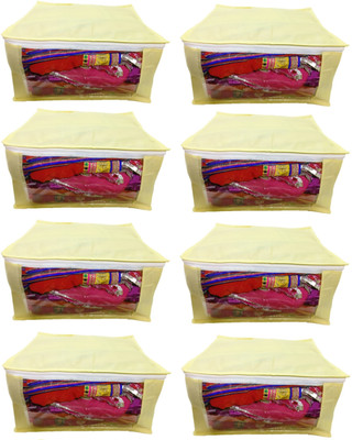 

Addyz Plain Set of 8 Pieces Large Saree Salwar Shirt Bedsheet Storage Bag Organizer(Ivory)