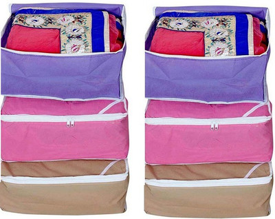 Fashion Bizz Regular Multi-Saree Cover 6-Pcs Combo(Multicolor)