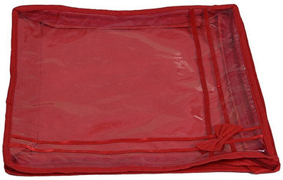 KUBER INDUSTRIES Bow Single Saree Cover KU13 Red KUBER INDUSTRIES Garment Covers