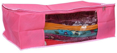 KUBER INDUSTRIES Saree Covers Full Length Net AA9 Pink KUBER INDUSTRIES Garment Covers