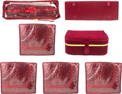 

Annapurna Sales Designer Small Saree Covers/Jewellery/Ring and Churi/Bangles Case - Set of 7 Pcs. Maroon00126(Maroon)