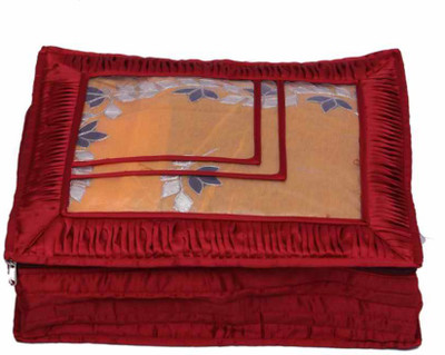 KUBER INDUSTRIES Designer Saree Cover in Satin MKU73034 Maroon KUBER INDUSTRIES Garment Covers