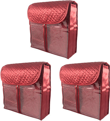 

Annapurna Sales Designer 4" Height Front Transparent Salwar Suit/Kurta Cover - Set of 3 Pcs. Maroon00529(Maroon)