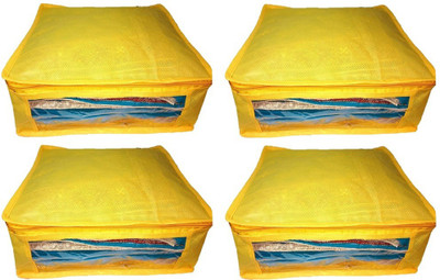 

Addyz Plain 4pcs ladies Large Non - woven Saree cover Upto 5 - 6 each(Yellow)