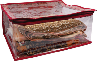 Glitter Collection Saree cover Saree organiser Clear01(White)