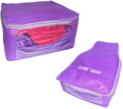 

Addyz Plain Set of Ladies Large Non - Woven 1 Saree Cover & 1 Blouse Cover.(Purple)