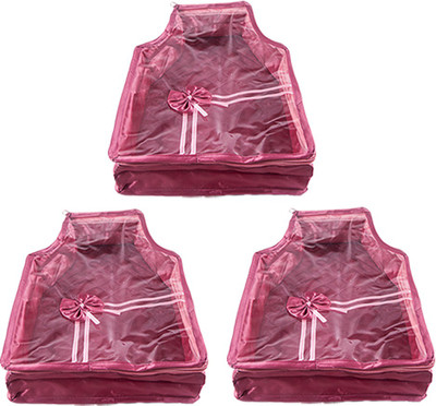 

Annapurna Sales Designer 4 Inch Height Front Transparent large Blouse Cover - Set of 3 Pcs. Pink00323(Pink)