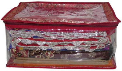 

A-Maze Saree Covers Transparent Brocade Multi - Upto 15 Pcs(Red)