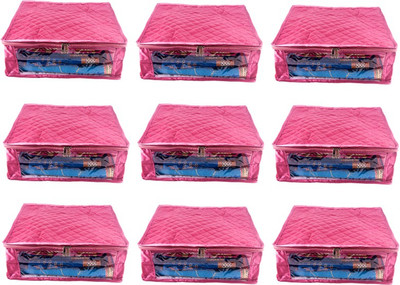 

Annapurna Sales Designer 5 Inch Height Side Transparent Large Saree Cover - Set of 9 Pcs. Pink00336(Pink)