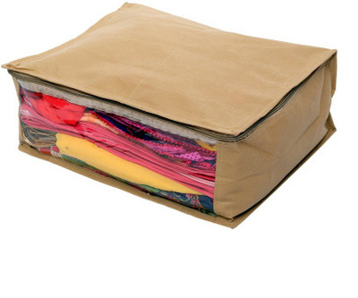 KUBER INDUSTRIES Designer Non Woven Saree Cover SKU004009 Beige KUBER INDUSTRIES Garment Covers