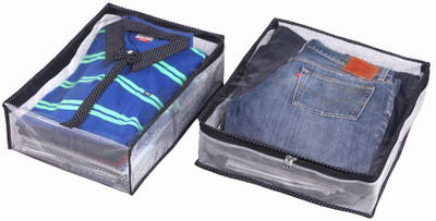 Srajanaa Shirt And Trouser Cover Combo of 2 With Zip Closure / Wardrobe Organiser SR 209 Multicolor Srajanaa Garment Covers
