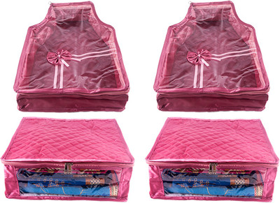 

Annapurna Sales Designer 5 Inch Height Large Saree and Blouse Cover - Set of 4 Pcs. Pink00340(Pink)