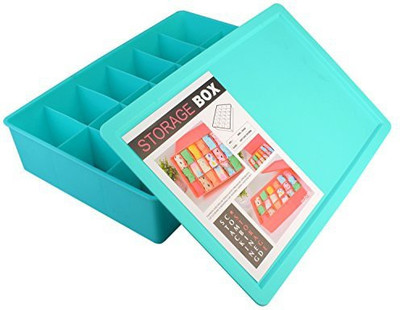 

AND Retails Plastic 18-Cell Multi-Utility Storage Box with Lid, 360x240x80mm AND002402(Blue)