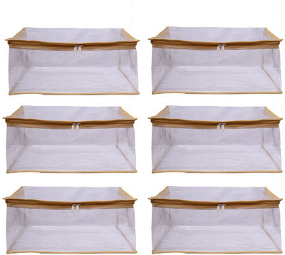 

Mun Shree Designer Full Transparant Heavy 5 Pcs Saree Cover(Pack Of 6) MS-16(White)